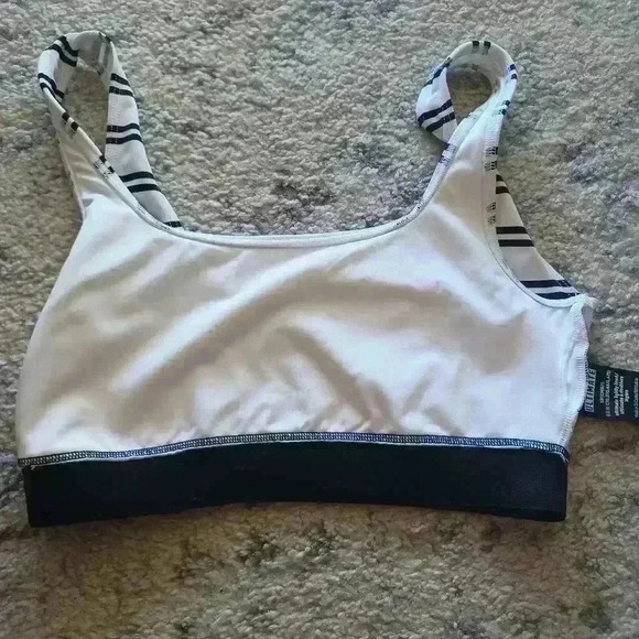 Victorias Secret Pink Womens Black And White Striped Sports Bra S - Picture 5 of 10